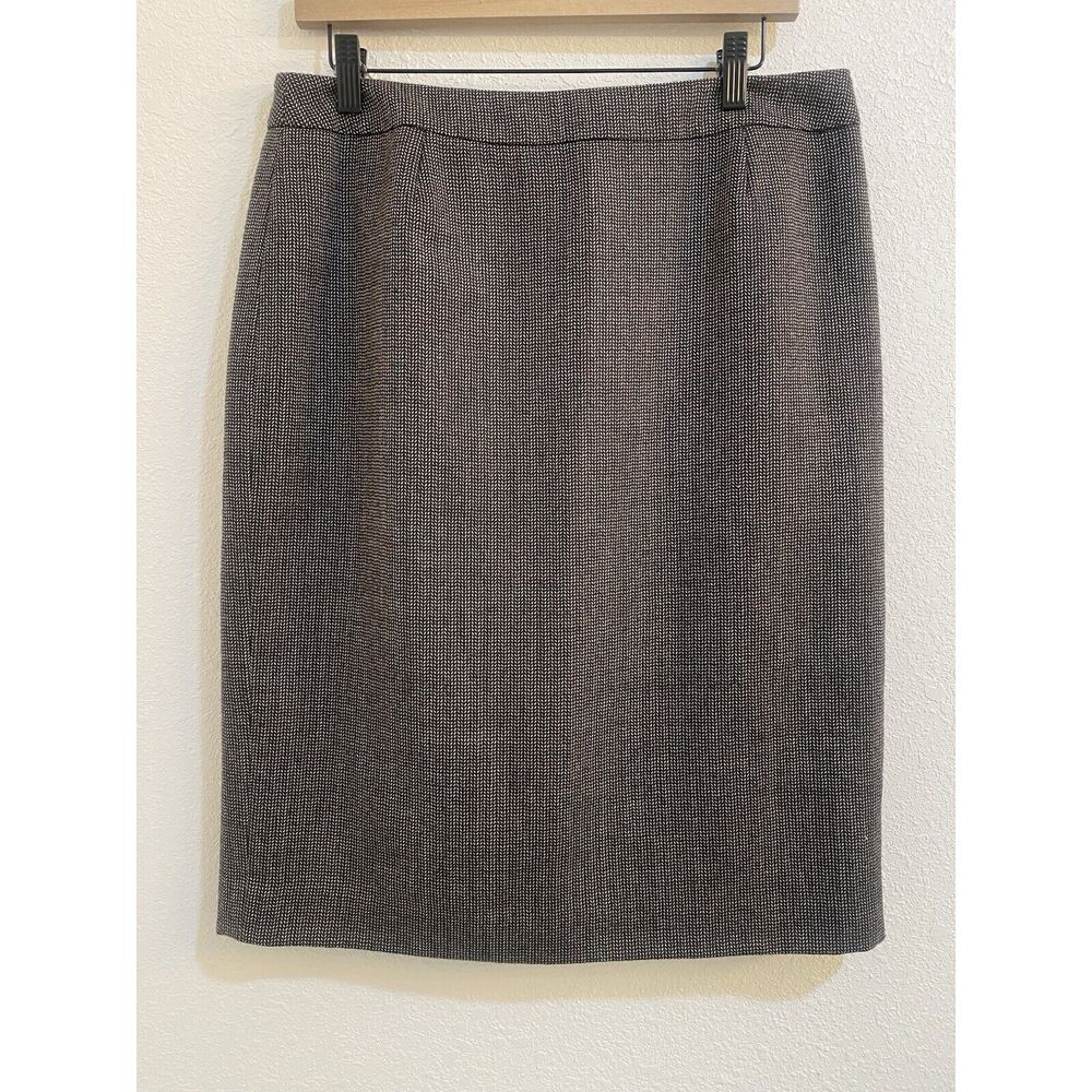 Doncaster Collection 100% Wool Straight‎ Skirt Sz 12 Patterned Brown/Black Skirt